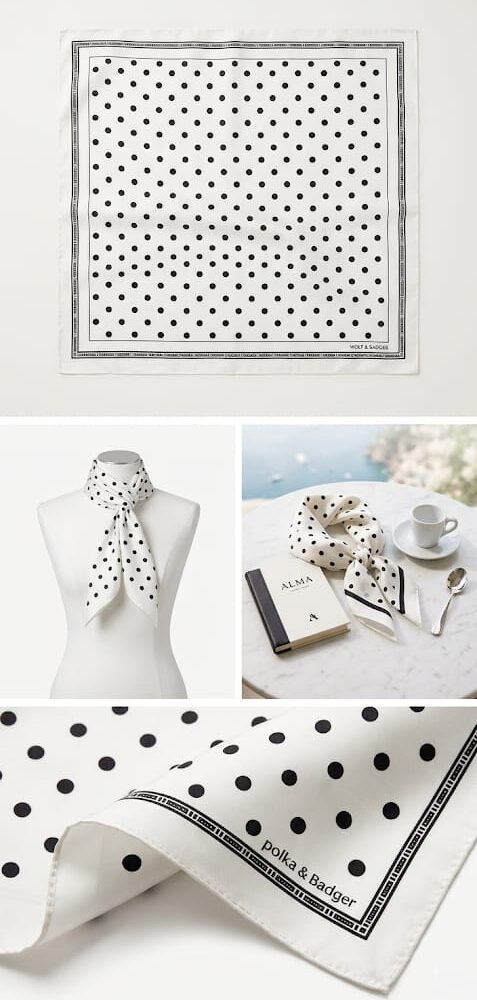 Black & White Polka Dot Scarf